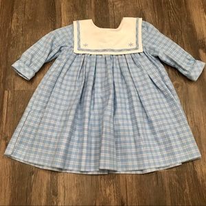 Strasburg Children Snowflake Collar Plaid Dress